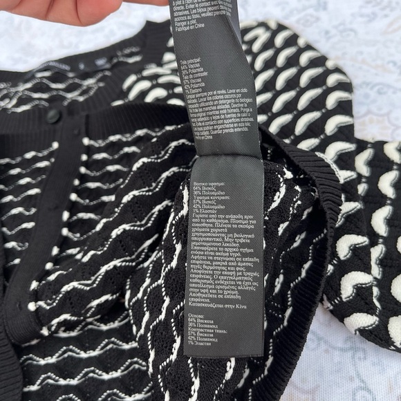 Karen Millen Geometric Black and White Cardigan - Picture 9 of 13